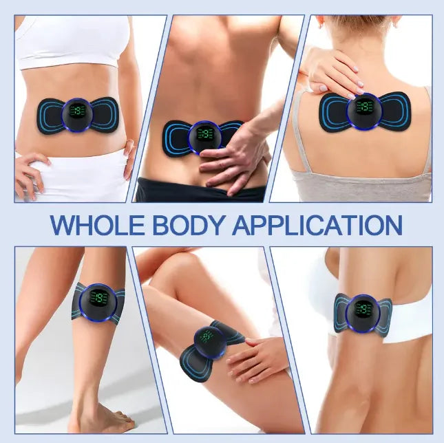 EMS Electric Mini Neck Butterfly Massager Pulse Pain Relief USB Rechargeable Portable Body Massager For Men And Women