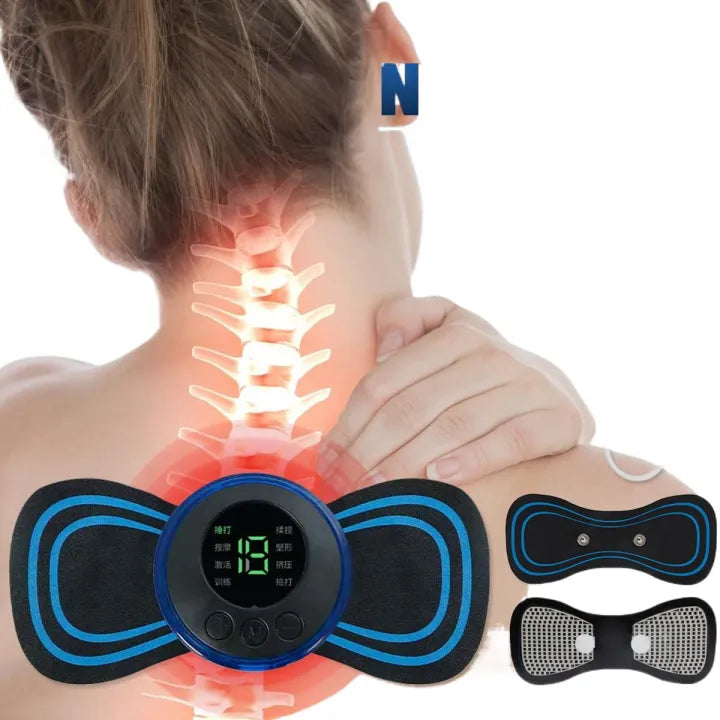 EMS Electric Mini Neck Butterfly Massager Pulse Pain Relief USB Rechargeable Portable Body Massager For Men And Women
