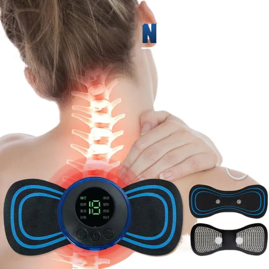 EMS Electric Mini Neck Butterfly Massager Pulse Pain Relief USB Rechargeable Portable Body Massager For Men And Women